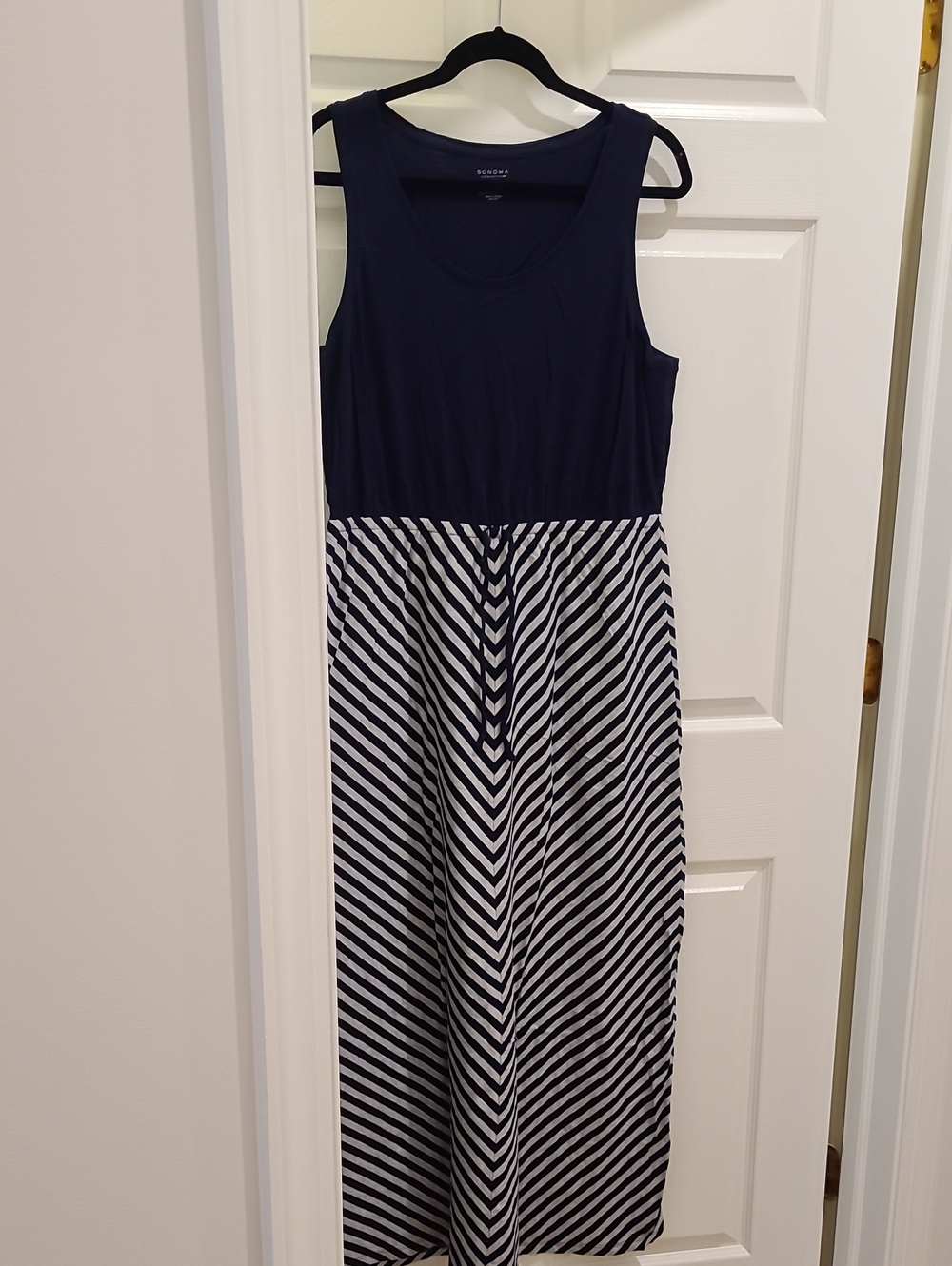 Sonoma Navy Blue Scoop Neck Maxi Dress